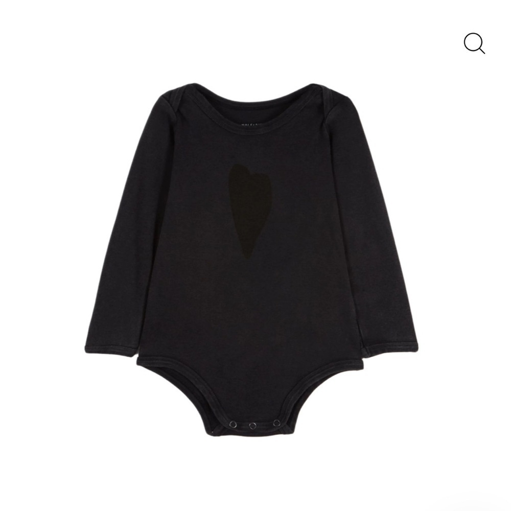 Black Long Sleeve Baby Onesie by Wolf and Rita
